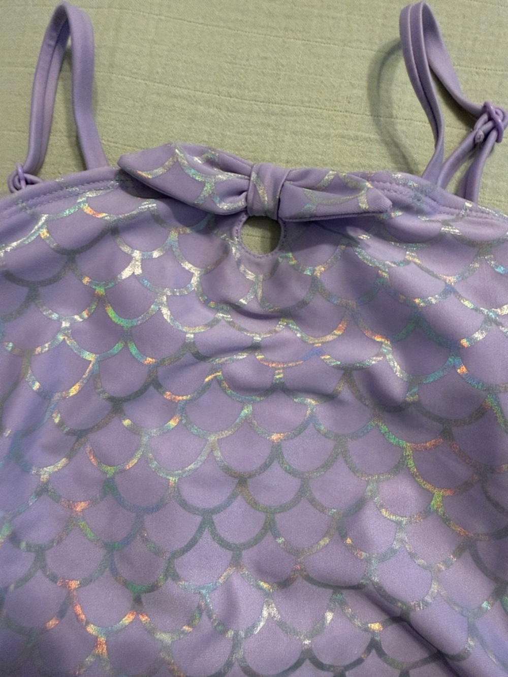 Cat & Jack Lavender Mermaid-Scale One-Piece Swimsuit - Picture 3 of 4
